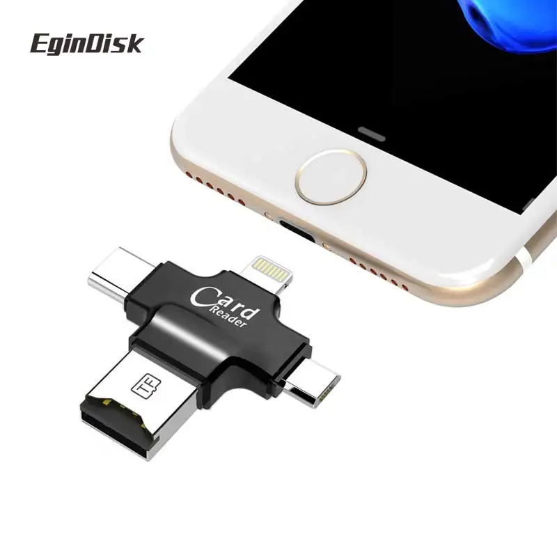 Usb флэш накопитель для iPhone/Android Phone внешний 4 интерфейса Lightning/OTG/TYPE C/USB