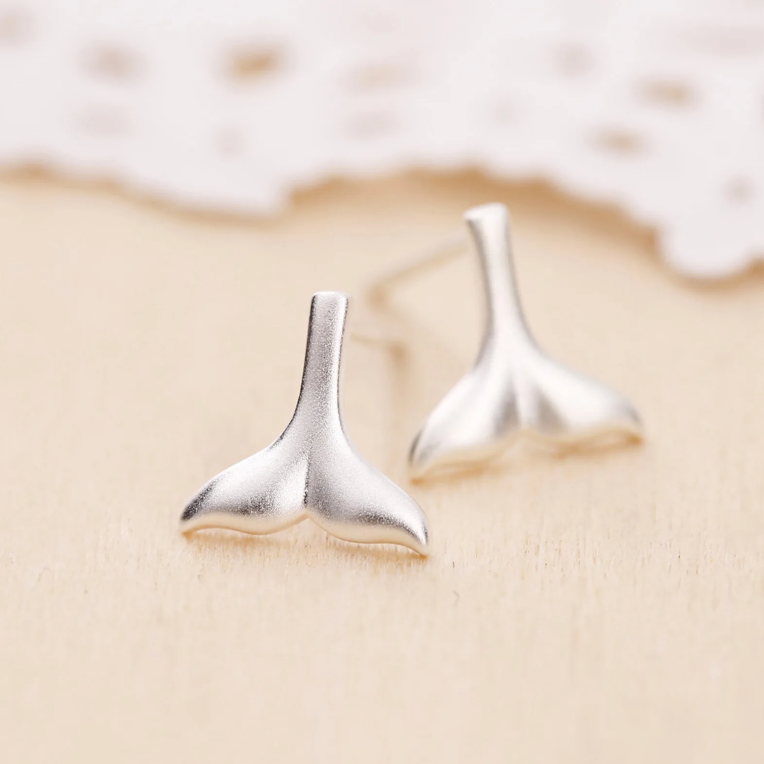 Mermaid earring 100% 925 Sterling silver Jewelry fashion Hypoallergenic Stud earrings for women gift