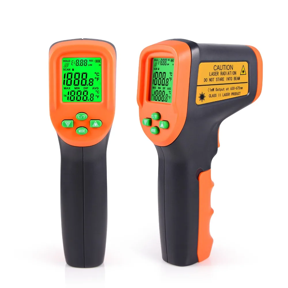 

LCD Laser Display Digital IR Infrared Thermometer Non-Contact Pyrometer Temperature Meter Sensor Surface Thermometers Point Gun