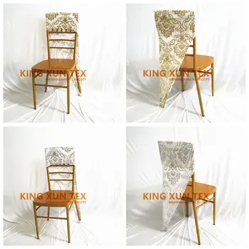 

25pcs Bamboo Chiavari Bronzing Spandex Chair Cap Cover For All Stretch Chair Covers Decoration Wedding Event Hotel