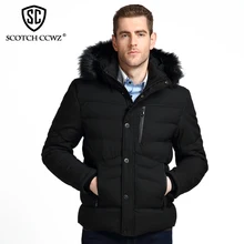 SCOTCH CCWZ Brand RU EU size Fashion Thick Warm Winter Jacket Men Parkas 2017 Windproof Jackets