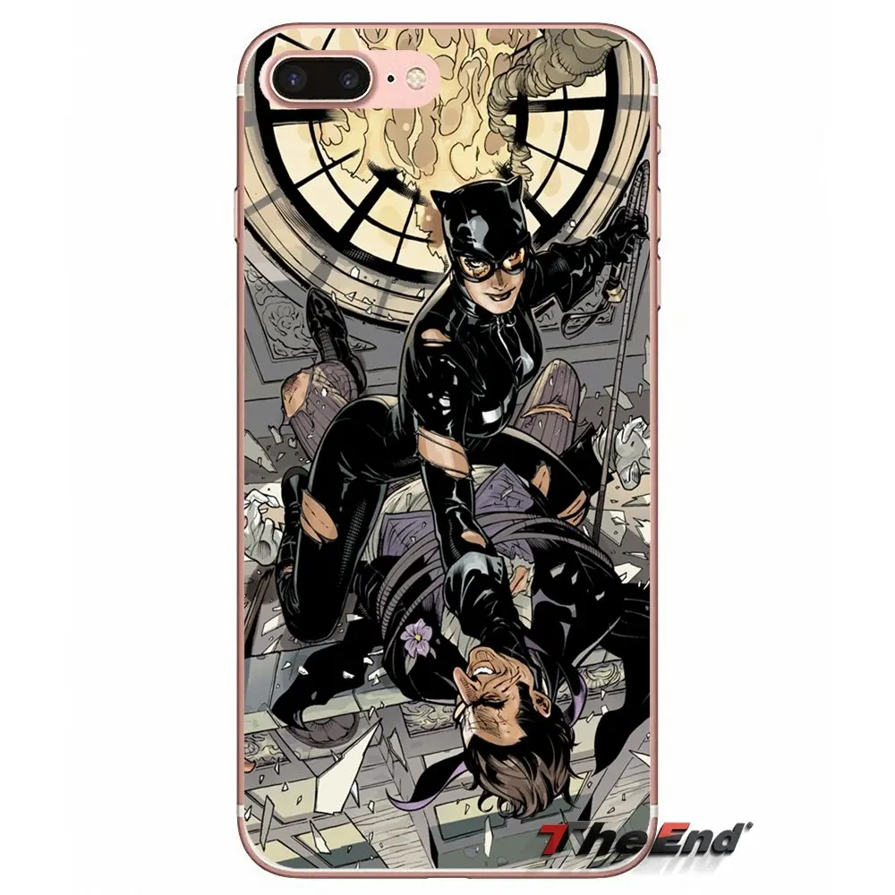 Мягкий чехол для мобильного телефона Catwoman Batgirl с Бэтменом Apple iPhone X 4 4S 5 5S SE 5C 6 6S 7 8