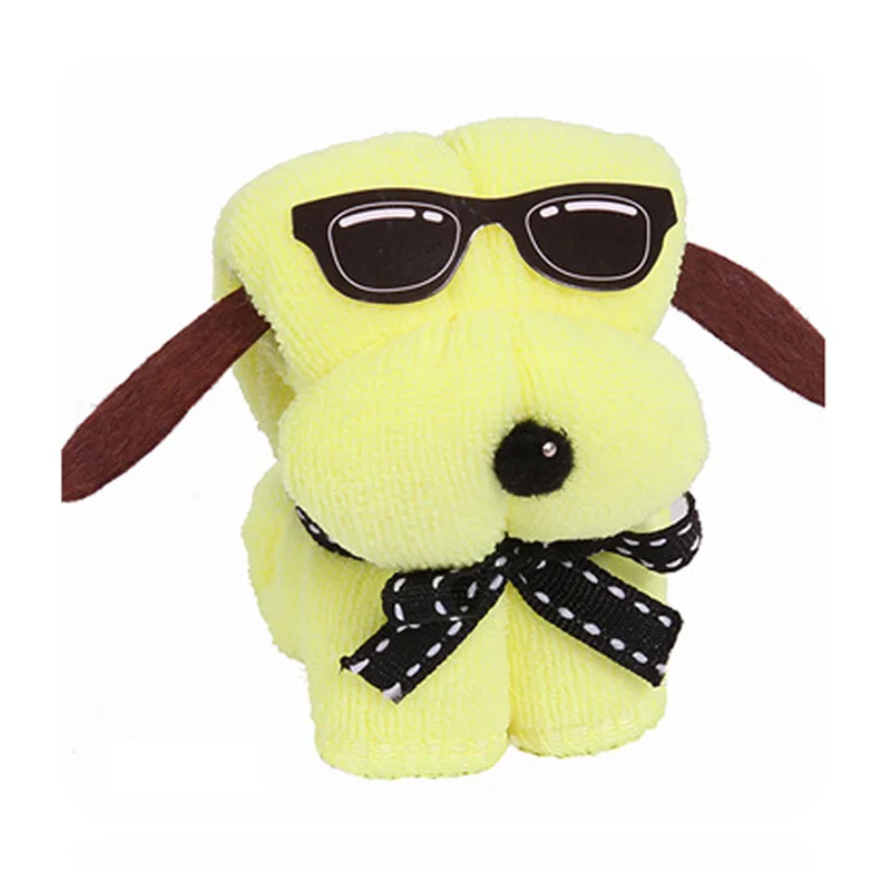 Салфетка из микрофибры, 3 шт., полотенце с рисунком собаки из мультфильма, форма торта и солнцезащитные очки, полотенце для рук, свадебные подарки, Подарочное полотенце, Badhanddoeken