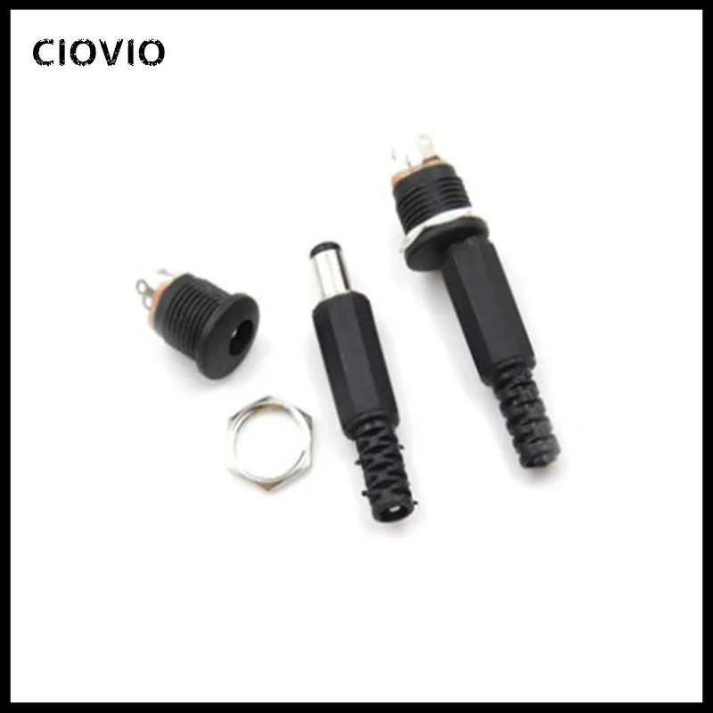 10 pcs  Plastic Male Plugs + Female Socket Panel Mount Jack DC Power Connector Electrical Supplies  