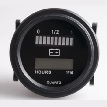 

Round lcd hour meter with led battery indicator Guage Gauge for golf car tractor sweeper,for battery 12V 24V 36V 48V 72V