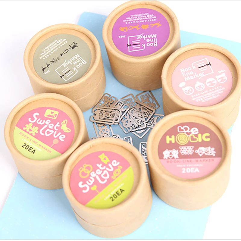 

20 pcs/box Mini Cute Metal Animal Bookmark Paperclips Kawaii Flower Book Markers For Books Korean Stationery School Supplies