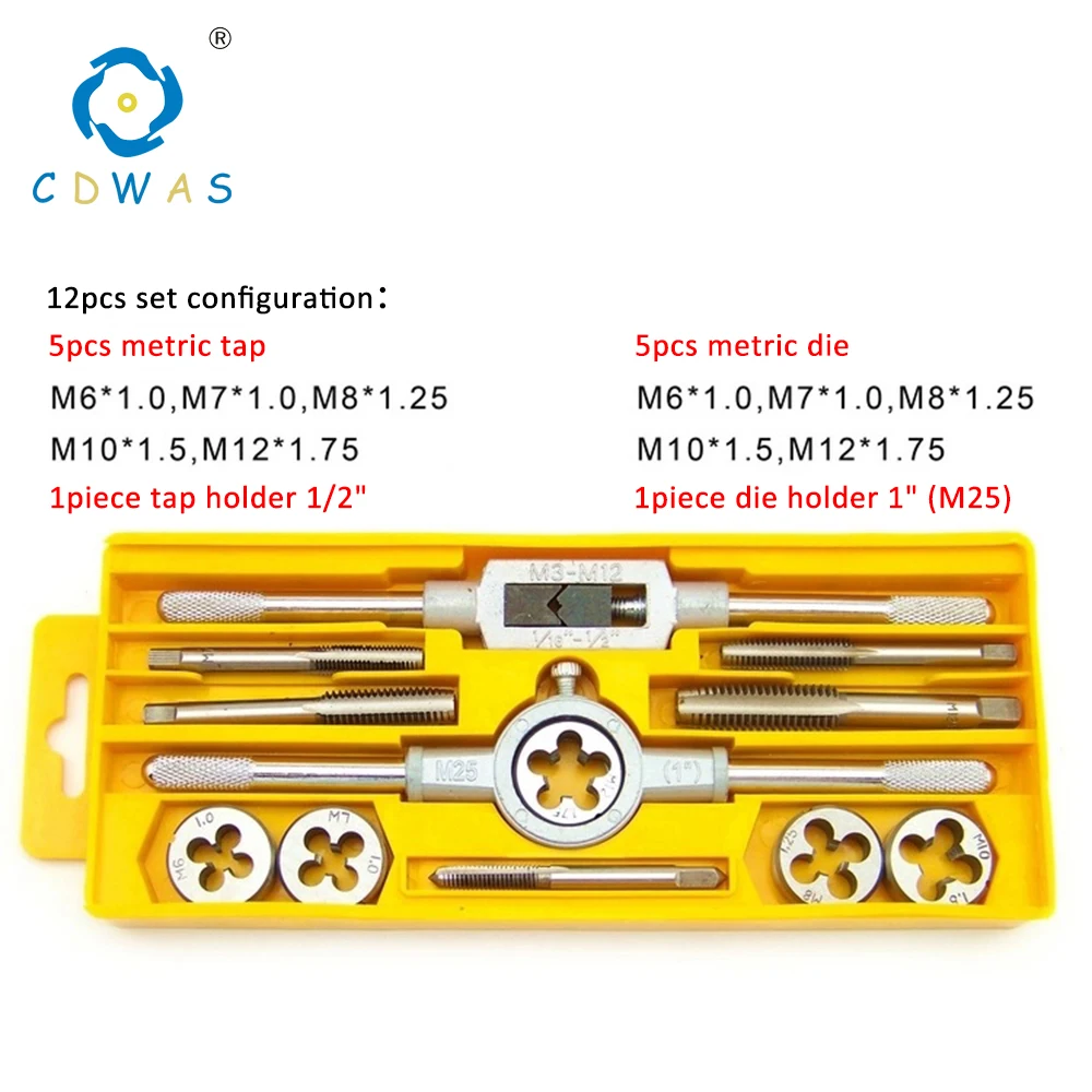 12 шт/20 штук M3 M6 M8 M9 M10 M12 сплав Сталь Tap Die набор ключей нить Вилки краны ключ руку метчиков резки регулировки инструменты
