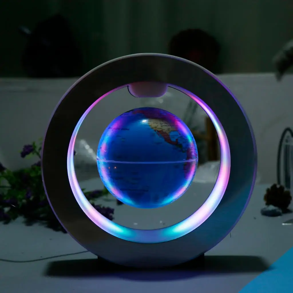 LED Magnetic Levitation Globe Lamp Decoration 6 Inches Bedroom Bookcase Night Light Home Decor