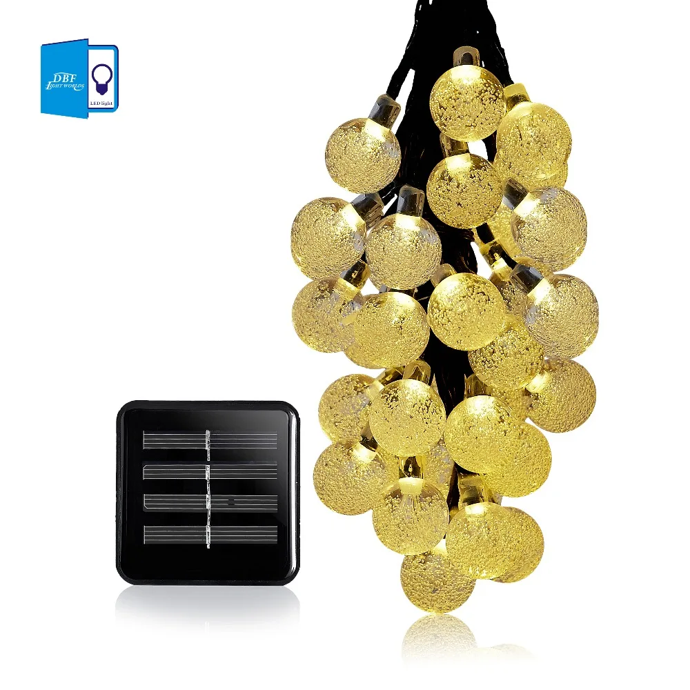 

[DBF]6M 30 LED Crystal Ball Solar Powered Fairy Lights Holiday Christmas Outdoor Solar String Lights for Garden Fence Decoration