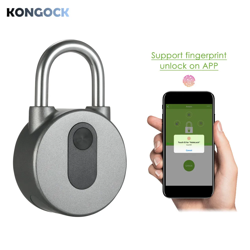 Bluetooth APP замок, безопасность Водонепроницаемый замок без ключа для двери дома, забора, рюкзака, чемодана, офиса, велосипеда и т. д