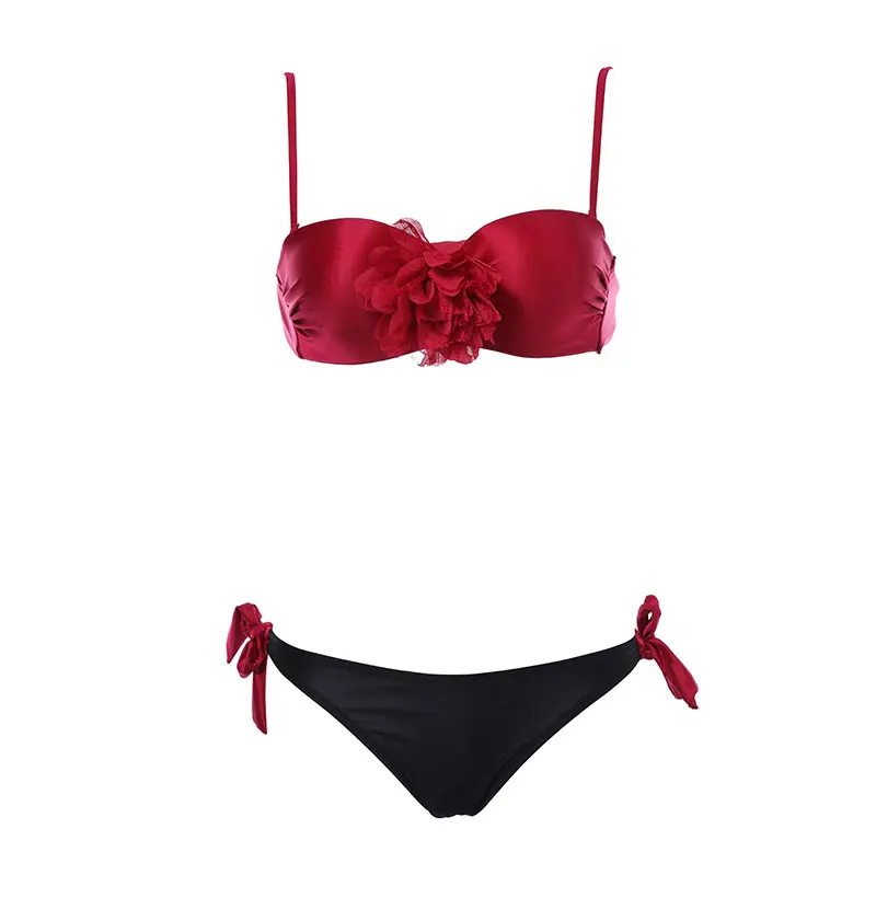 Andzhelika bikini Новые купальник женский бикини с эффектом пуш апп комплект бикини Брошь в виде цветка