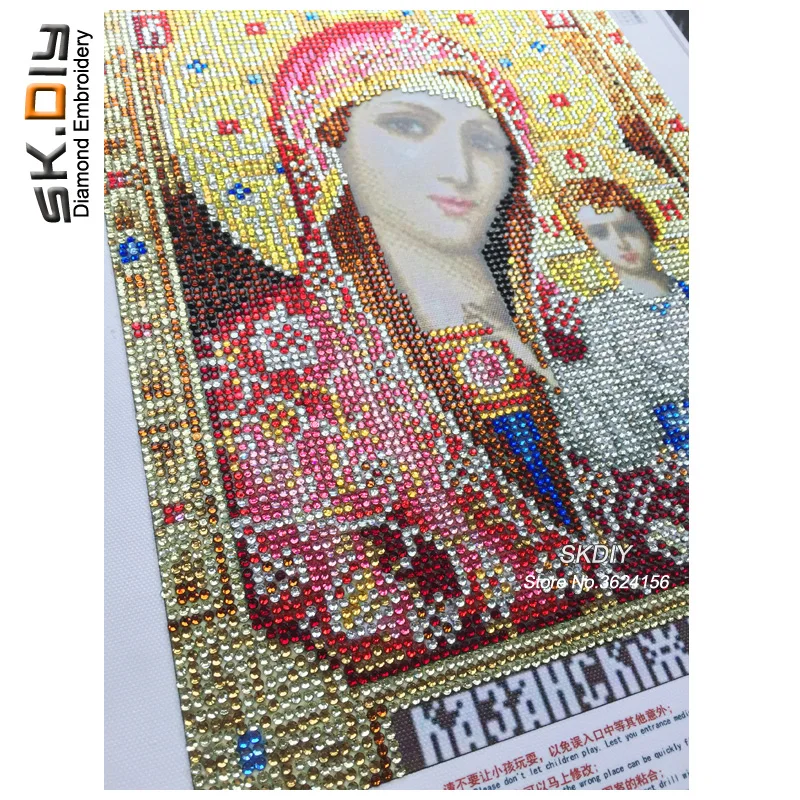 SK DIY иконы Theotokos смягчение злых сердец 5D алмазная вышивка религия Алмазный