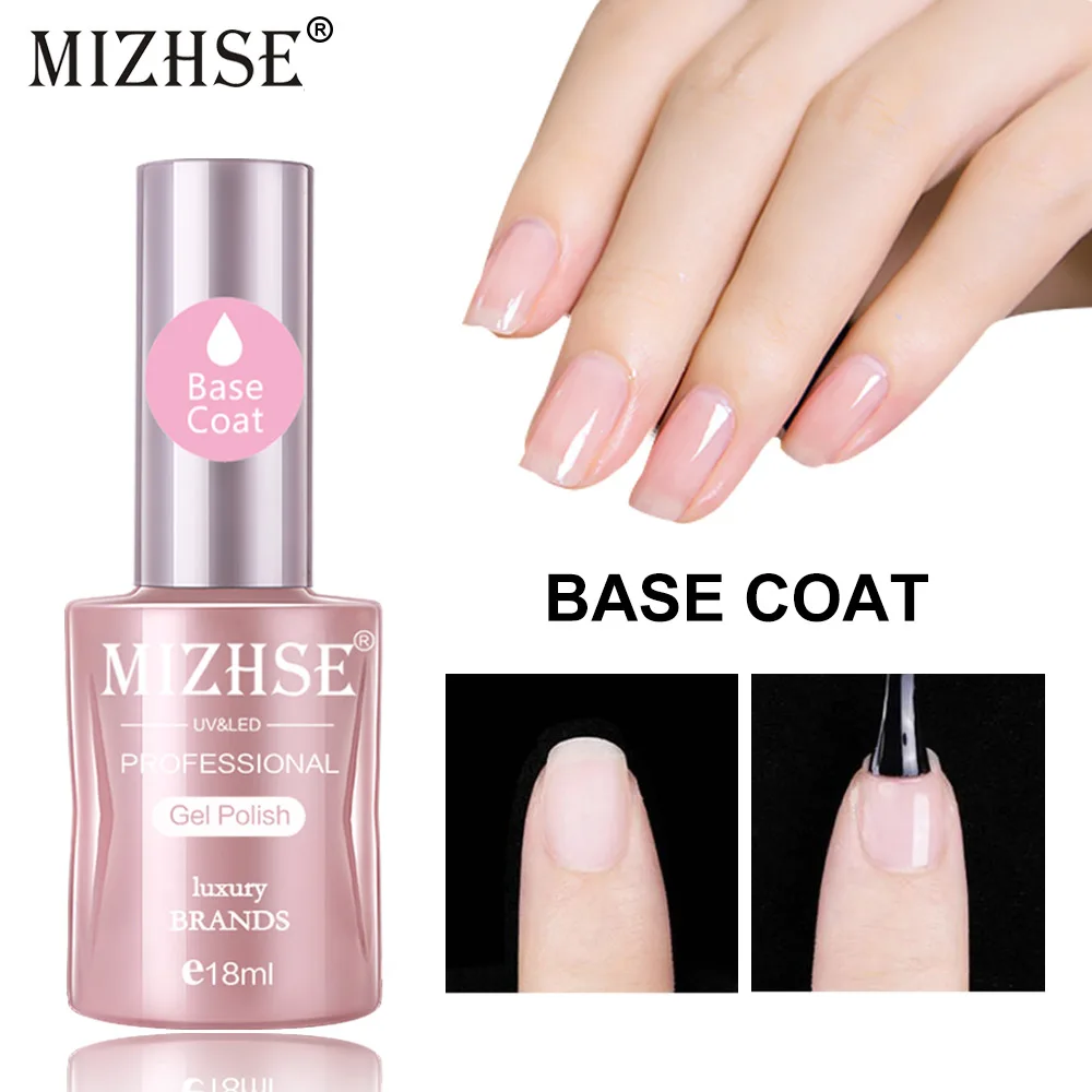 MIZHSE Базовое покрытие УФ-гель для ногтей UV 18 мл Прозрачный отмачиваемый праймер для гель-лака для светодиодной УФ-лампы для маникюра - изображение