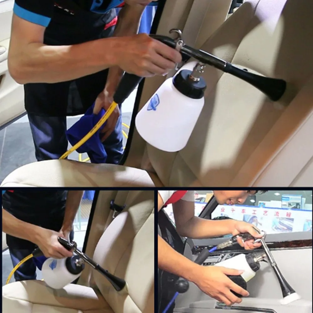 High Pressure Air Pulse Car Cleaning Gun with Brush Multifunctional Surface Interior Exterior Cleaning Kit EU Type