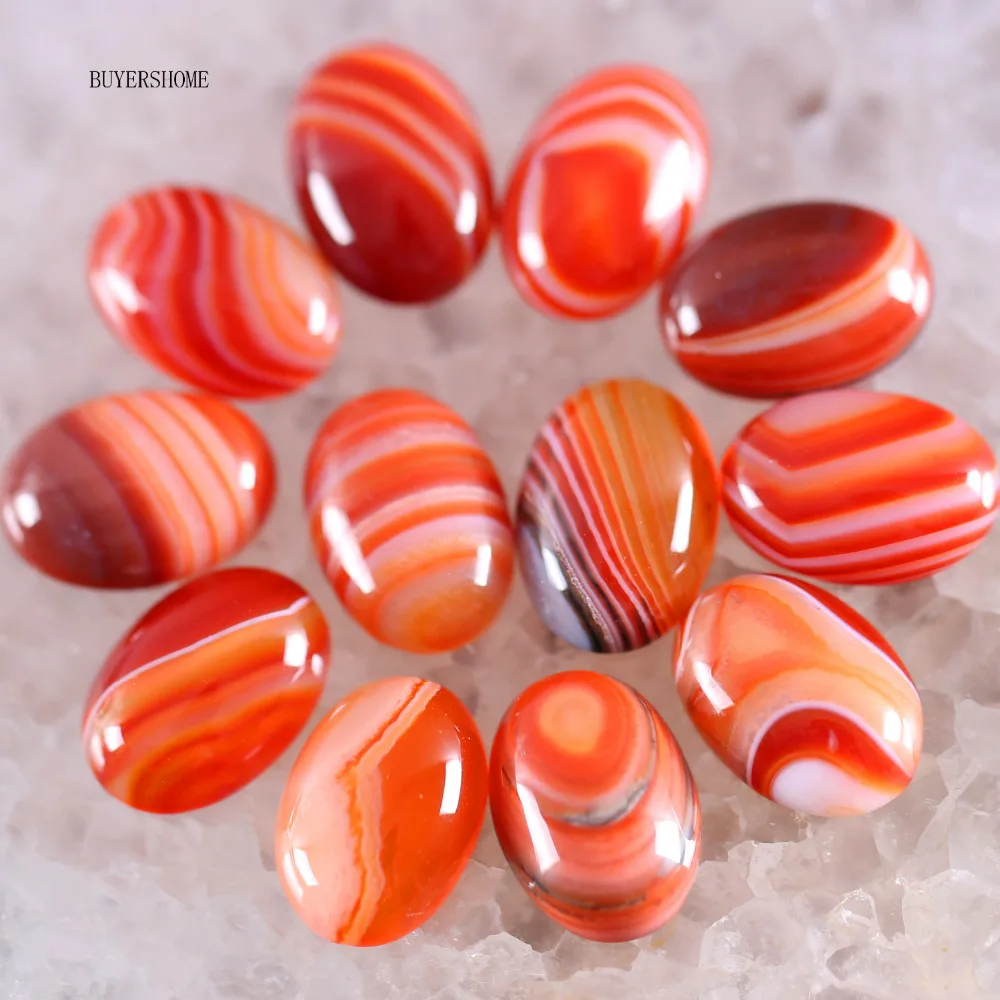 

Oval 13x18MM&12x16MM Natural Stone Orange Red Onyx Jewelry CAB Cabochon For Making Necklace Pendant Bracelet Earrings 10PCS