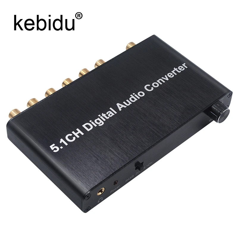 Горячая 5.1CH цифровой аудио конвертер декодер AY77 SPDIF коаксиальный к RCA DTS AC3 5 1