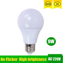 

No flicker led bulb E27 9W led lamp 15W ac 220V 230V 240v Cold White/Warm White Lampada Ampoule Bombilla LED