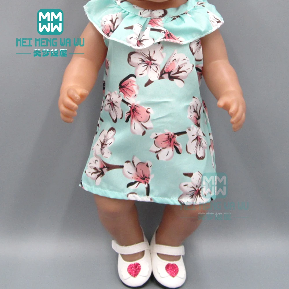 Кукла Одежда для 43 см игрушка новорожденная кукла аксессуары модное синее платье с принтом+ детский головной убор