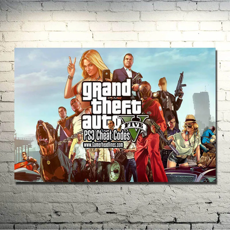 Grand Theft Auto V видеоигра GTA 5 художественная шелковая ткань плакат печать 13x20 24x36