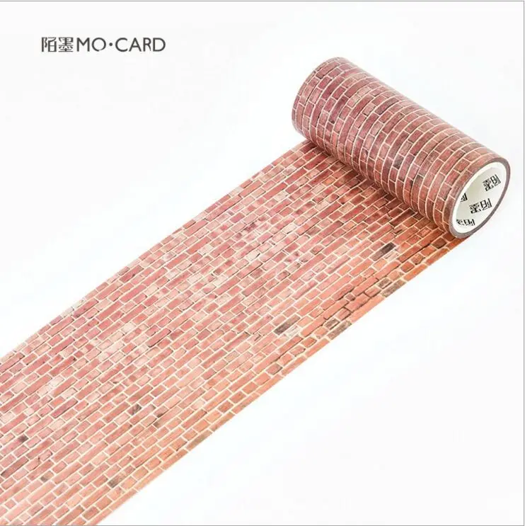 100mm Wide Vintage Brown Wall Brick Design Decorative Washi Tape DIY