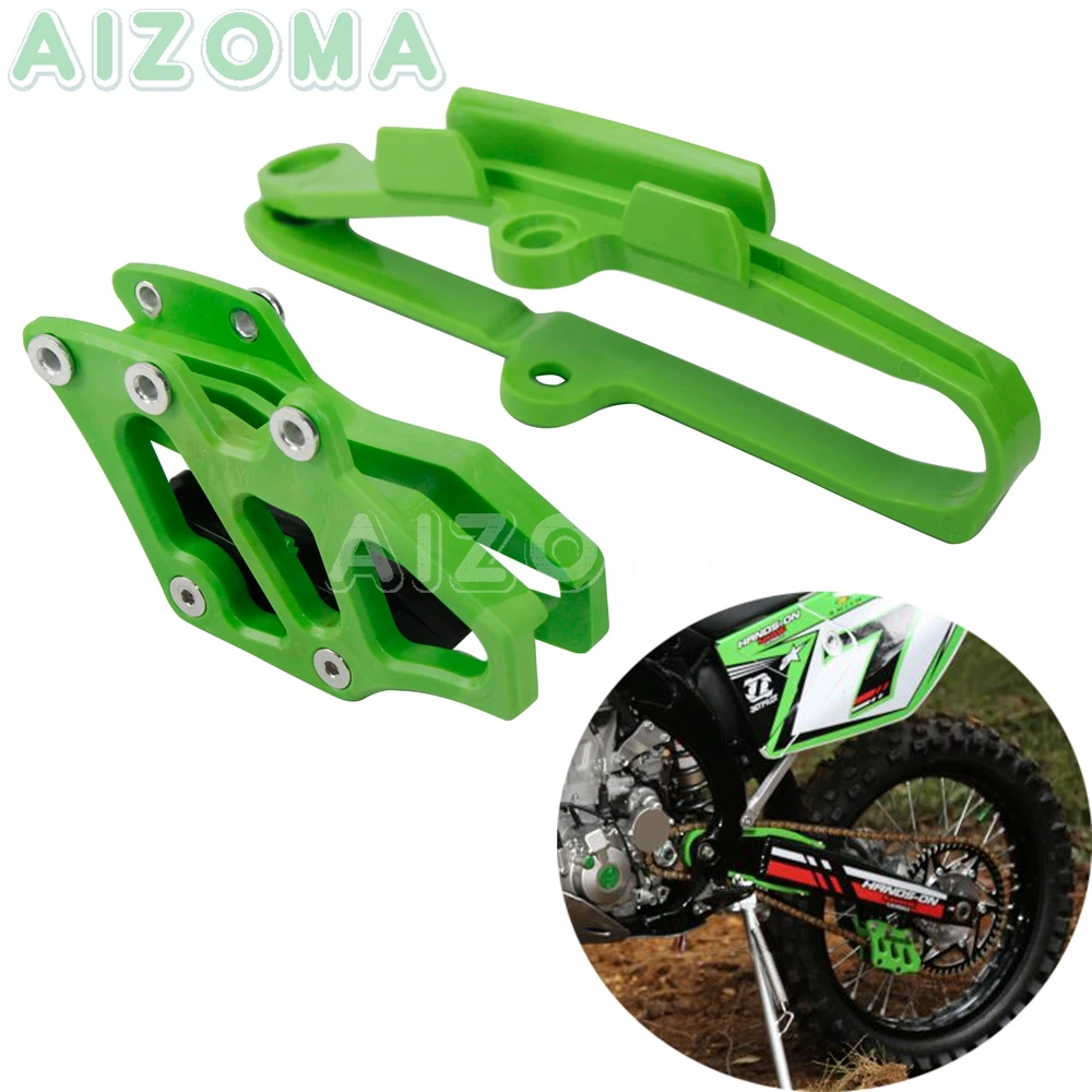 

Green Motocross Rear Swingarm Chain Slider Guard Guide Kit for Kawasaki KX250F KX450F 2009-2016 KLX450R 2011-2014