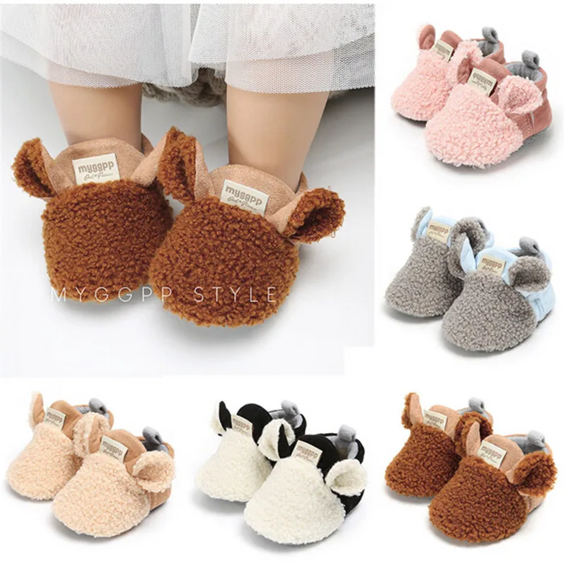 

Infant Baby Boy Girls Shoes Winter Casual Newborn Baby Boy Girl Lamb Slippers Prewalker Trainers Crawling Shoes Prewalker 0-18M