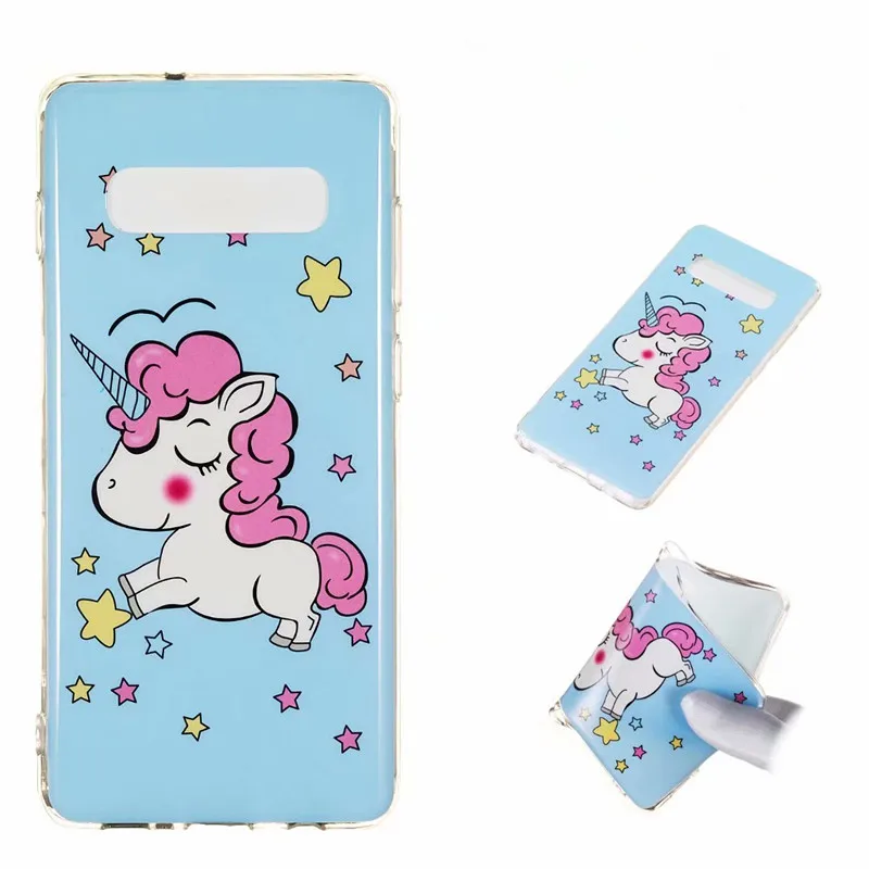 

Cartoon Noctilucent IMD Graffiti Unicorn Soft TPU Cover For Samsung S10 S10 Lite S10 Plus Phone Case Fundas Coque Accessories