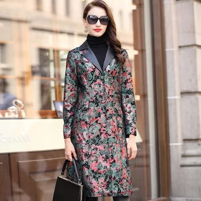 

2018 New Fashion Genuine Sheep Leather Trench H54