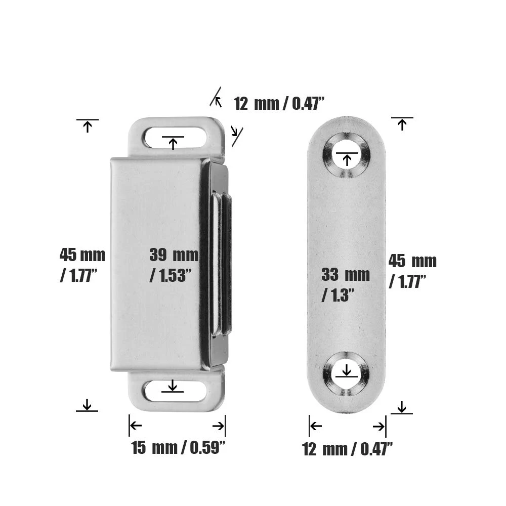 Магнитный дверной замок шкафа, из нержавеющей стали ШКАФНОЙ крюк, фурнитура защелки 15 фунтов(8 в упаковке), CC100-P8