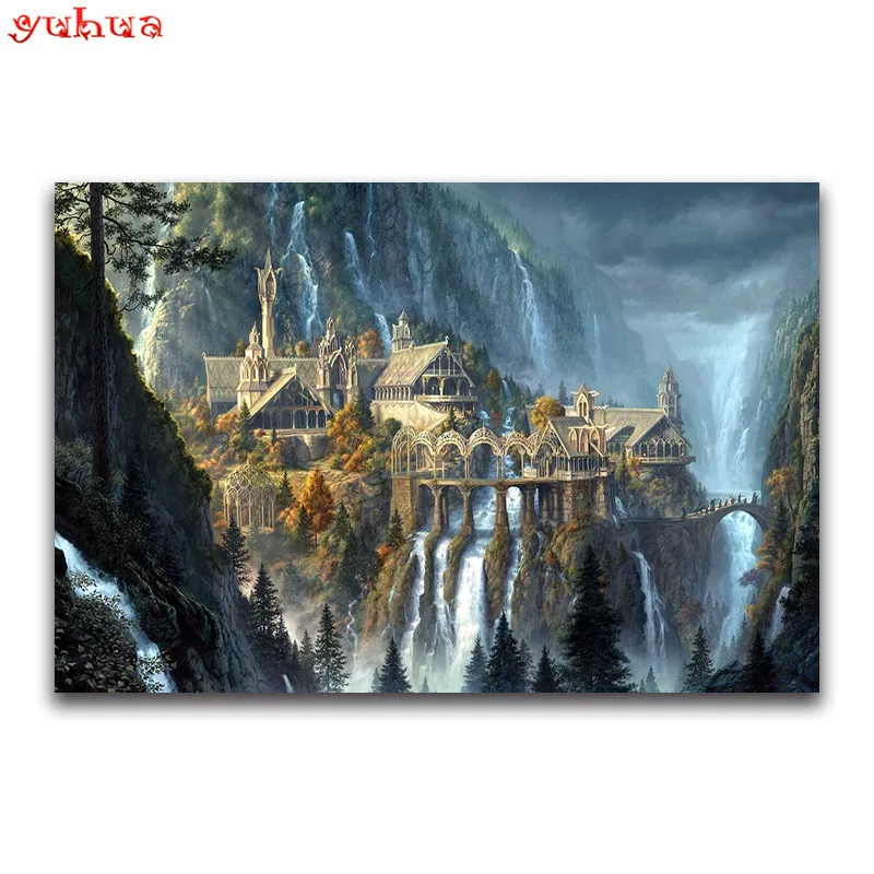 

full round Diamond embroidery Castle Fantasy 5D DIY Diamond painting Cross stitch Landscape Full square Diamond mosaic 3d movie