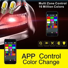 Управление музыкой RGB светодиодный автомобильные лампы для фар с поддержкой Bluetooth для мобильных Управление H4 H7 светодиодный H11 H1 9005 9006 9012 разноцветные EMC фары комплект