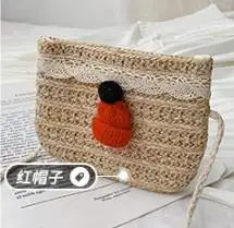 Детские пляжные сумки-мессенджеры для маленьких девочек; соломенная модная удобная сумка на плечо - Цвет: Черный