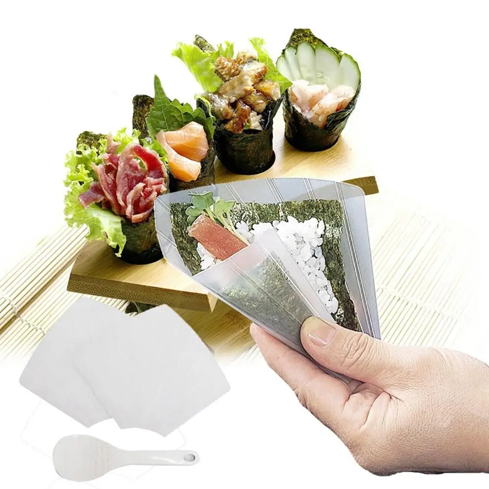 

DIY Hand-rolled Sushi Nori Rice Ball Mold 2 Rolling Mats + 1 Scoop Cooking Tool