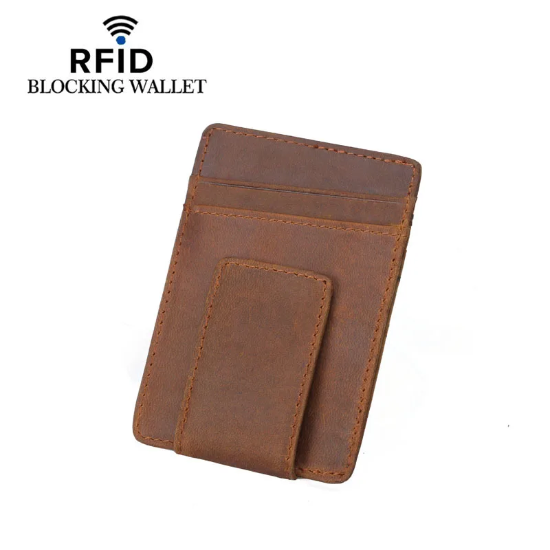 Минималистичный чехол для Карт Rfid защитный визиток кошелек из натуральной