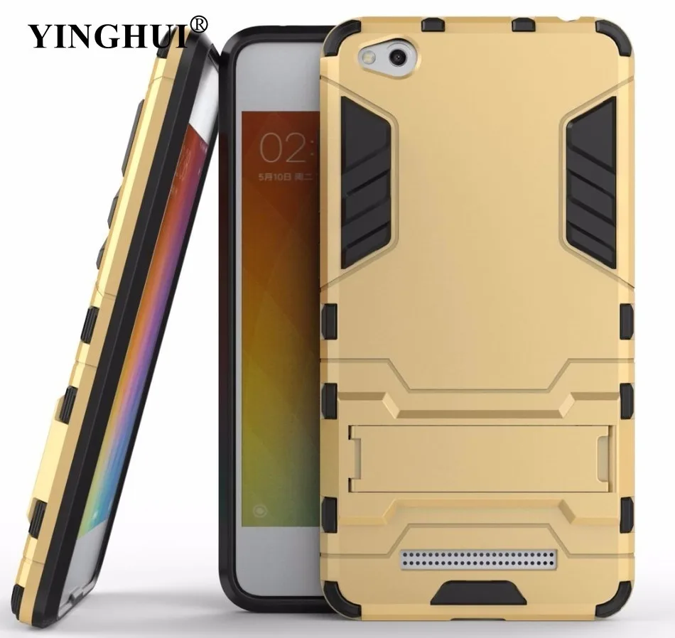 YINGHUI For Xiaomi Redmi 4A Robot Armor Anti-Knock Defender Case Xiomi TPU Cover Hongmi Shockproof with Holder |