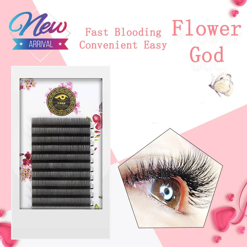 

BRILLANT Easy Fan Auto Volume Mega Bloom False Eyelashes Thick Natural Soft Blossom Grafting Eyelash 0.07 Coarse Blossom Thick