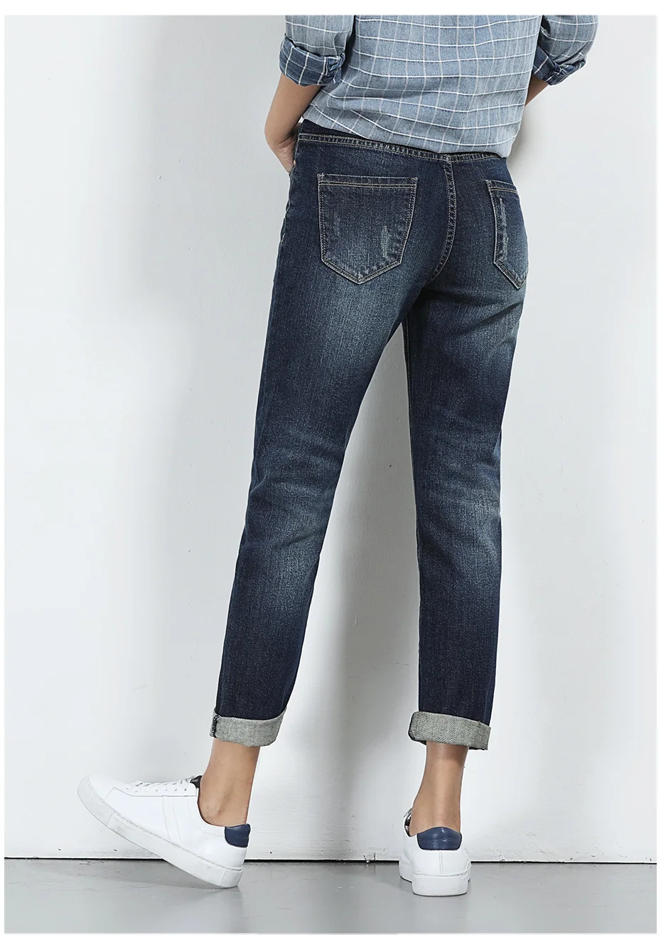 Женские прямые джинсы LEIJIJEANS, джинсы полной длины, со средней посадкой, "рваные" с эффектом потертости "усы", большие размеры, весна