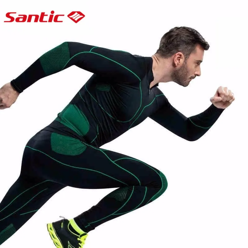 

Santic Men Sport Thermal Sports Compression Underwear Tight Fit Cycling Base Layer Mtb Downhill Long Compression Wear for Men