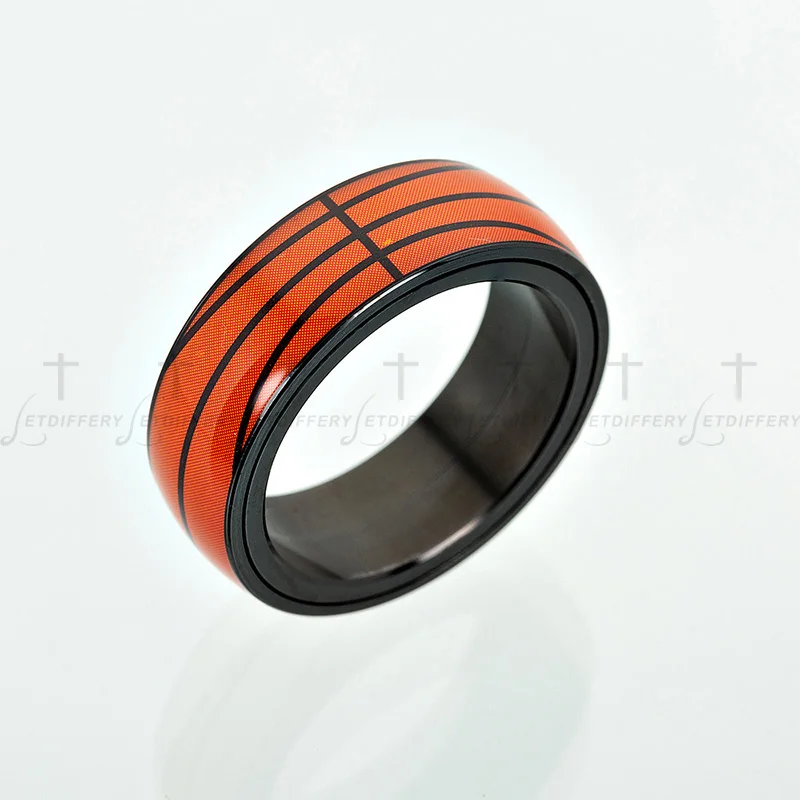 Letdiffery 8 мм вращающиеся спортивные кольца для мужчин Нержавеющая сталь Черный Футбол Баскетбол регби футбол бейсбол мяч кольцо поклонников подарок