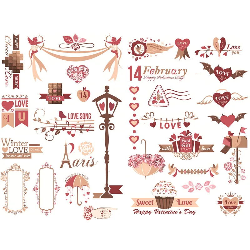 

1 PCS Happy Valentine's Day Precut Sticker Kawaii Stationery Cute Post It Sticky Notes Planner Stickers School Office Decor