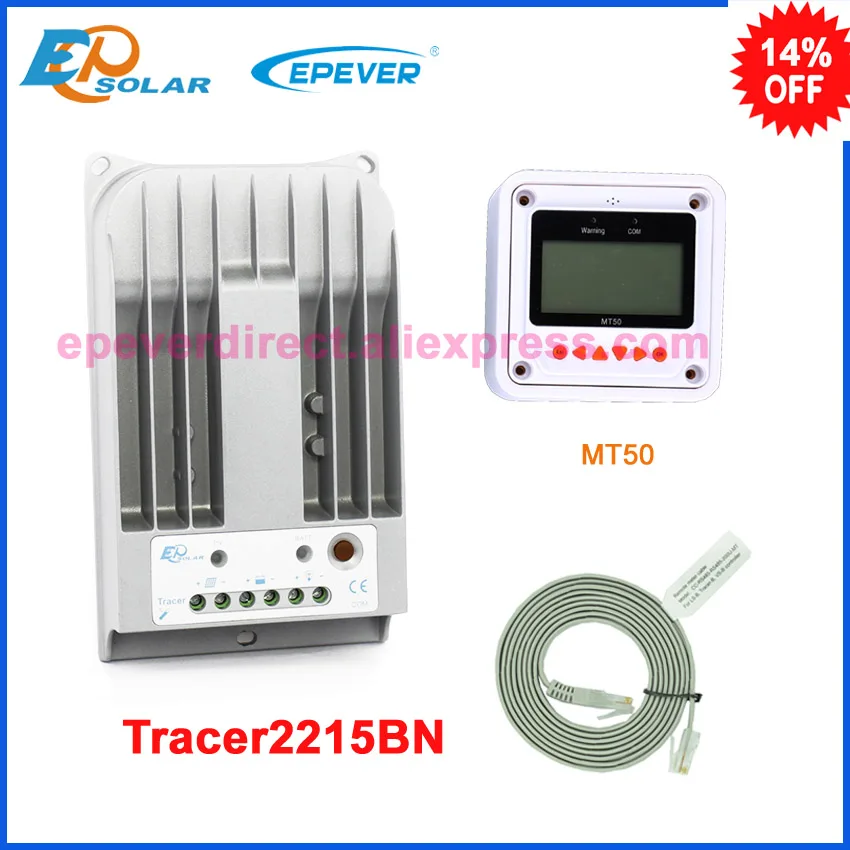 

mppt mini solar regulator Tracer2215BN with MT50 remote meter solar tracking controller 20A 20amp Max PV input 150v
