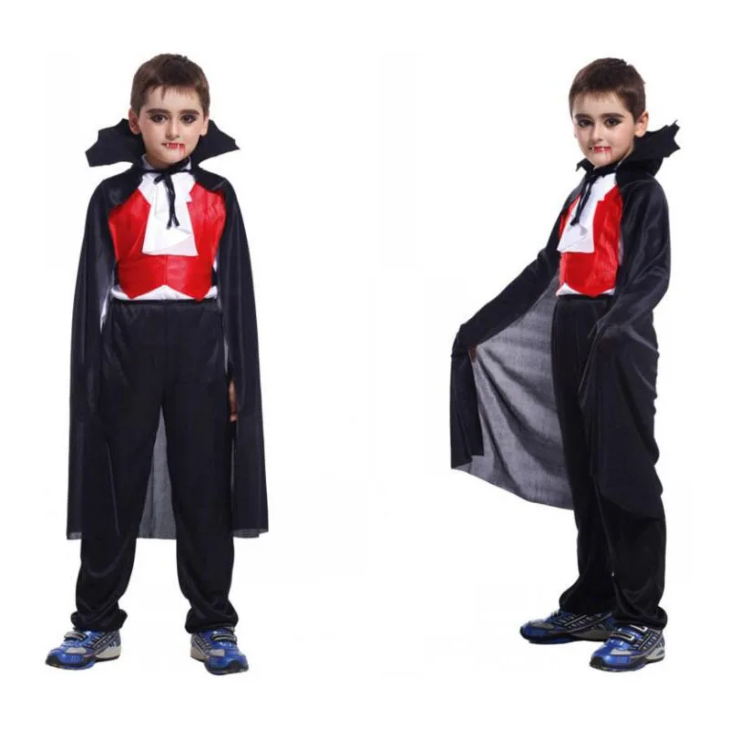 Halloween Trajes Cosplay Vampiro Crianças Crianças Traje Preto Vestido de Festa Menino Menino Halloween Trajes Cosplay Vampiro Crianças Crianças Traje Preto Vestido de Festa Menino Menino