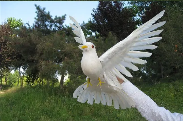 New Simulasi Model Busa Bulu Sayap Burung Merpati Putih Boneka