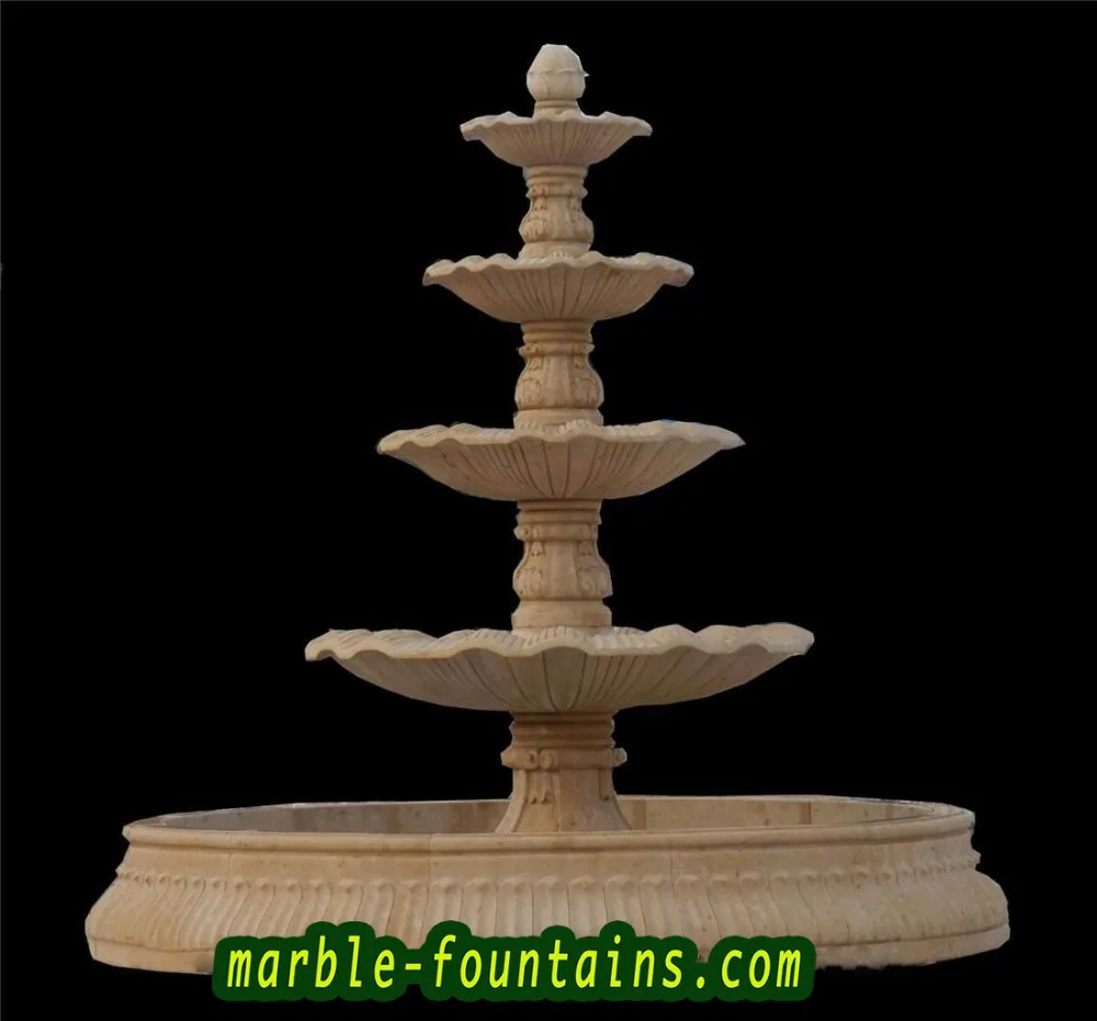 Outdoor Water Fountains Natural Stone Backyard Fountain Four Tier