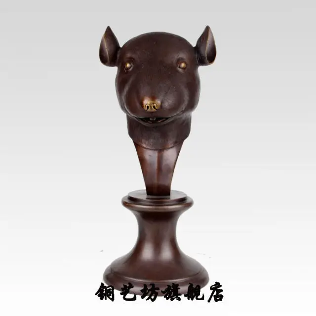 Zhxia 15 ''Китай Бронза Известный Фэн Шуй Двенадцать Зодиака Мыши Голова