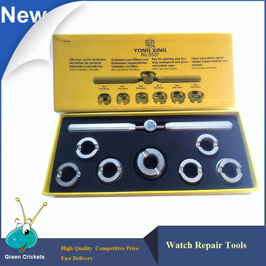 Ferramentas de Reparo Case de Volta 29.5mm e 36.5mm Relógios 20.2mm 22.5mm 26.5mm 28.3mm 7 Tamanho Abridor Chave No. 5537 Set 18.5mm