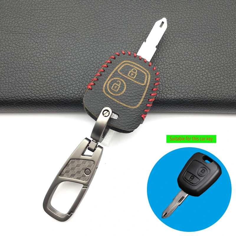 Чехол для автомобильного ключа из натуральной кожи Peugeot 206 307 207 Citroen C2 C3 C4 |