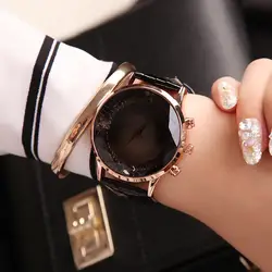 GUOU наручные часы модные женские туфли роскошные часы со стразами женские часы кожа Часы Relogio feminino подарок
