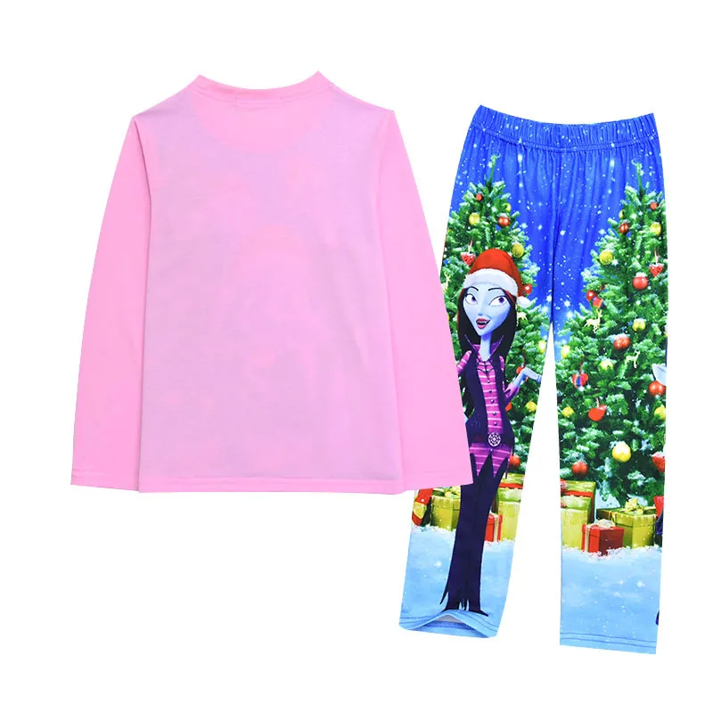 Повседневная одежда для сна с длинными рукавами для девочек; сезон весна-осень; Пижама; комплект одежды; Рождественский подарок для девочек