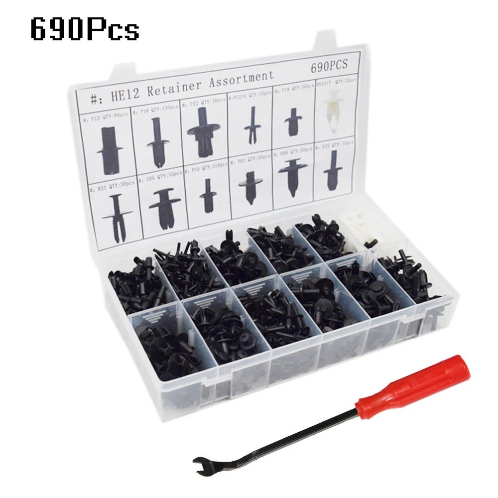 Set of 470PCS Car Push Retainer Pin Rivet Trim Clip Panel Moulding Assortments
